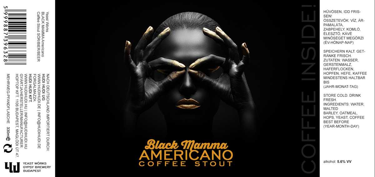 black mamma beer bottle label